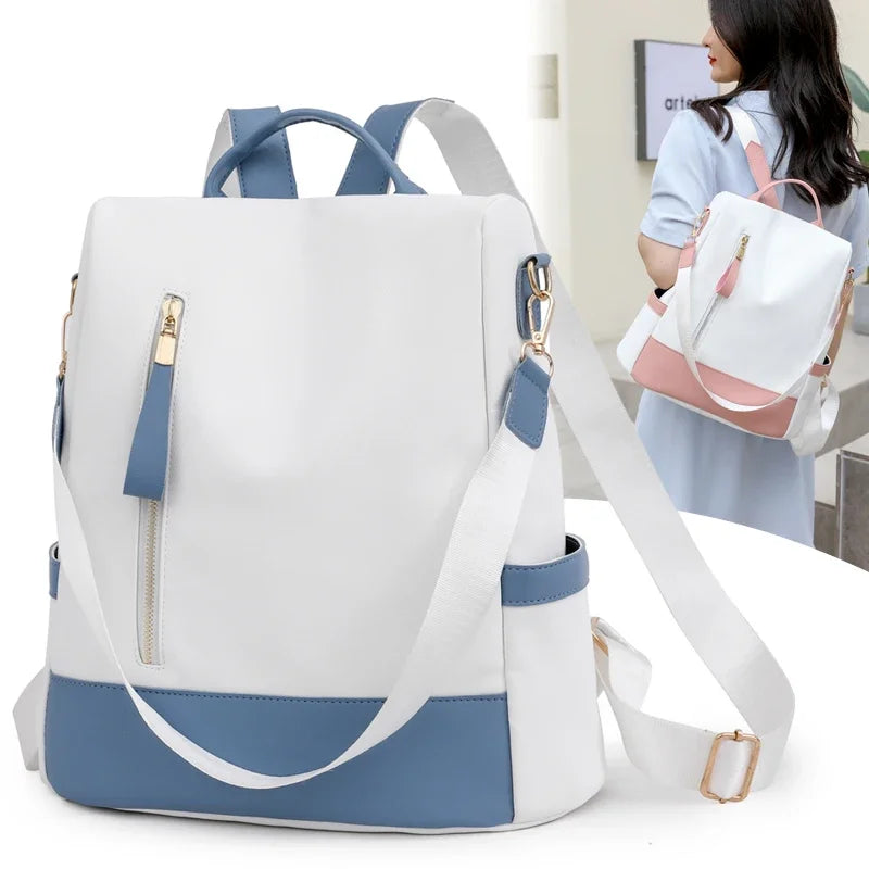 Women's Anti-Theft Leather Backpack