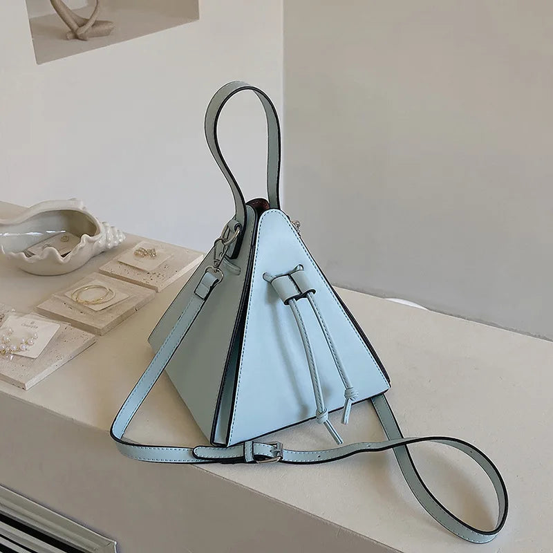 Geo Triangle Drawstring Bucket Bag