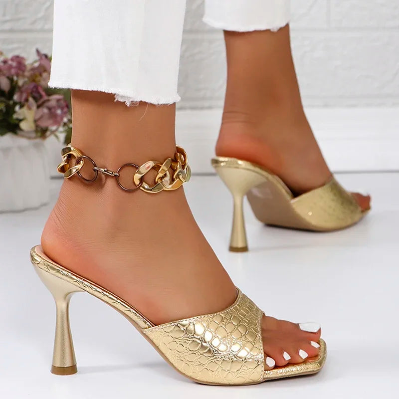Elegant Square Toe Heels
