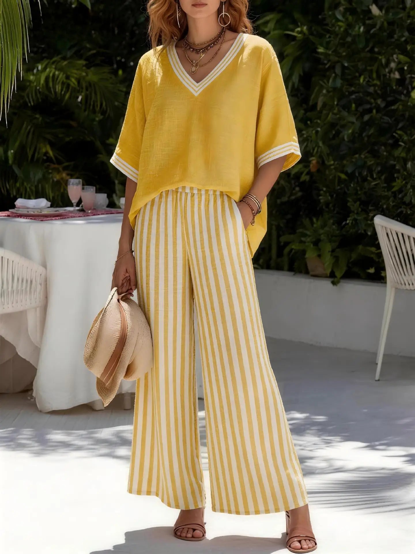 Coastal Breeze Striped Two-Piece Set