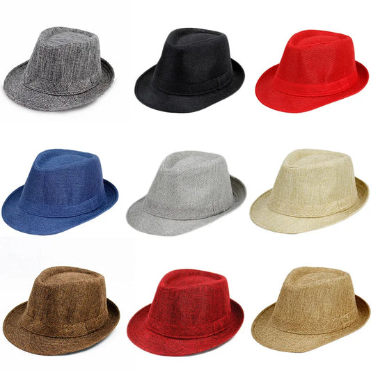 Classic Linen Fedora Hat