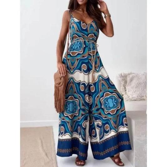 Boho Printed Wide-Leg Jumpsuit