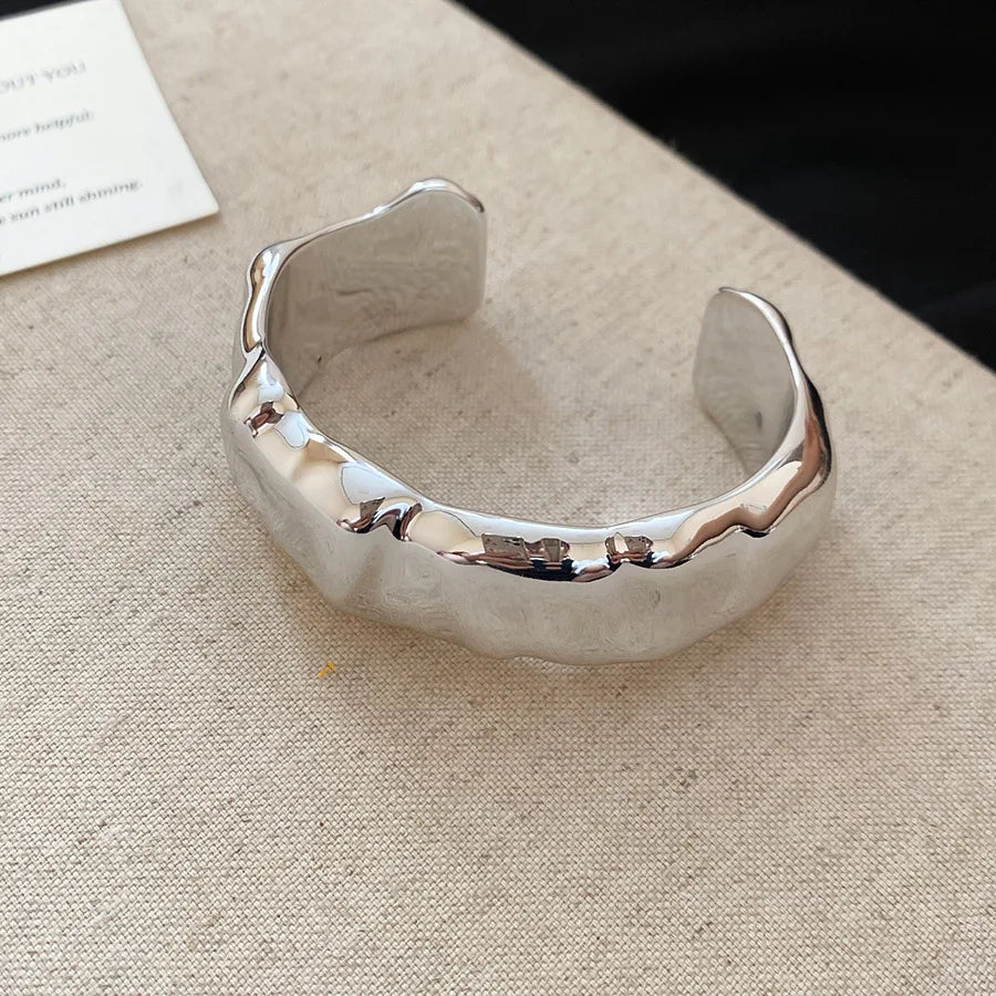 Irregular Geometric Glossy Opening Bangle