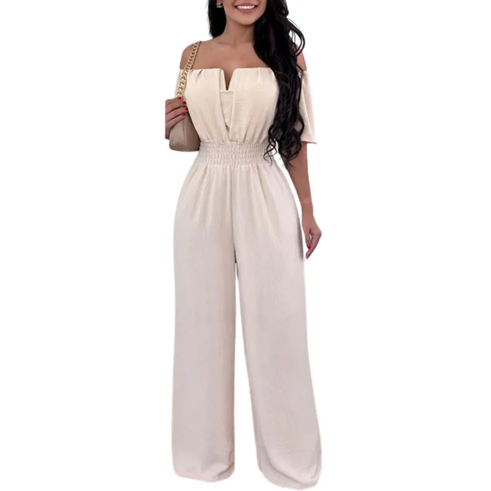 Classy Off-Shoulder High Waist Jumpsuit