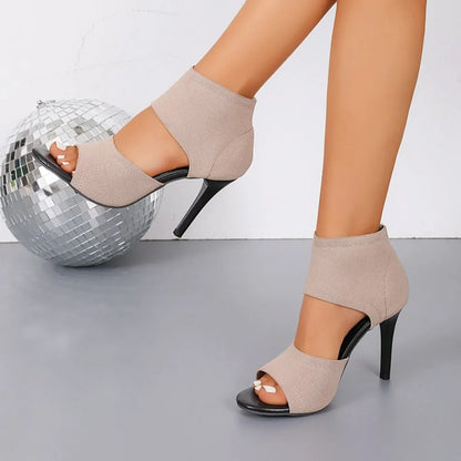 Chic Cut-Out Knit Heels For Women