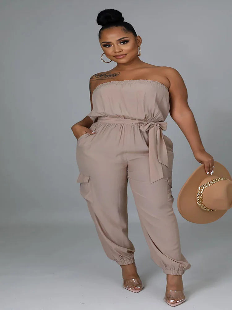 Off Shoulder Strapless Jumpsuit