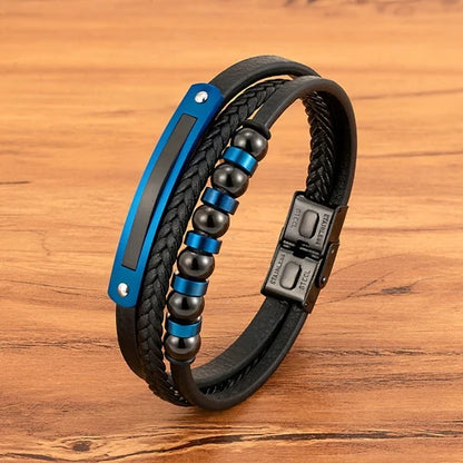 Braided Leather Statement Bracelet