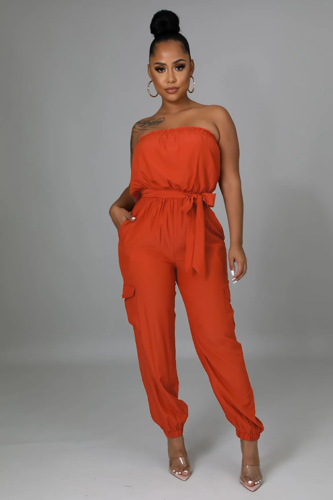 Off Shoulder Strapless Jumpsuit