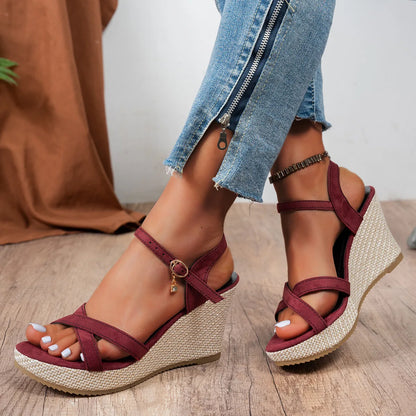 Espadrille Crisscross Wedge Sandals