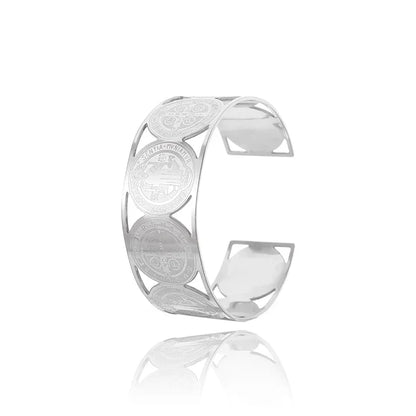 Polished Steel Open Cuff Bangle