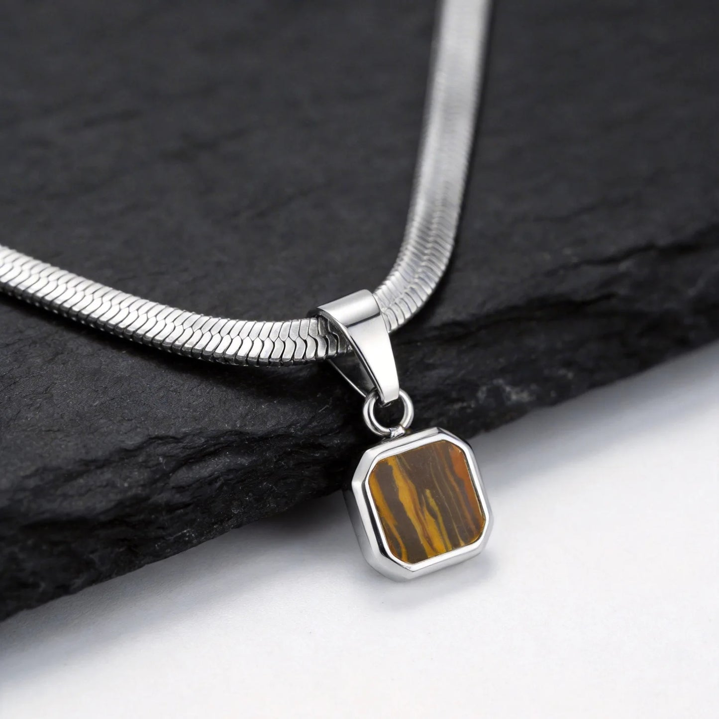 Stonecraft Herringbone Pendant Necklace