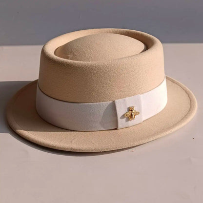 Bee Accent Pork Pie Fedora Hat