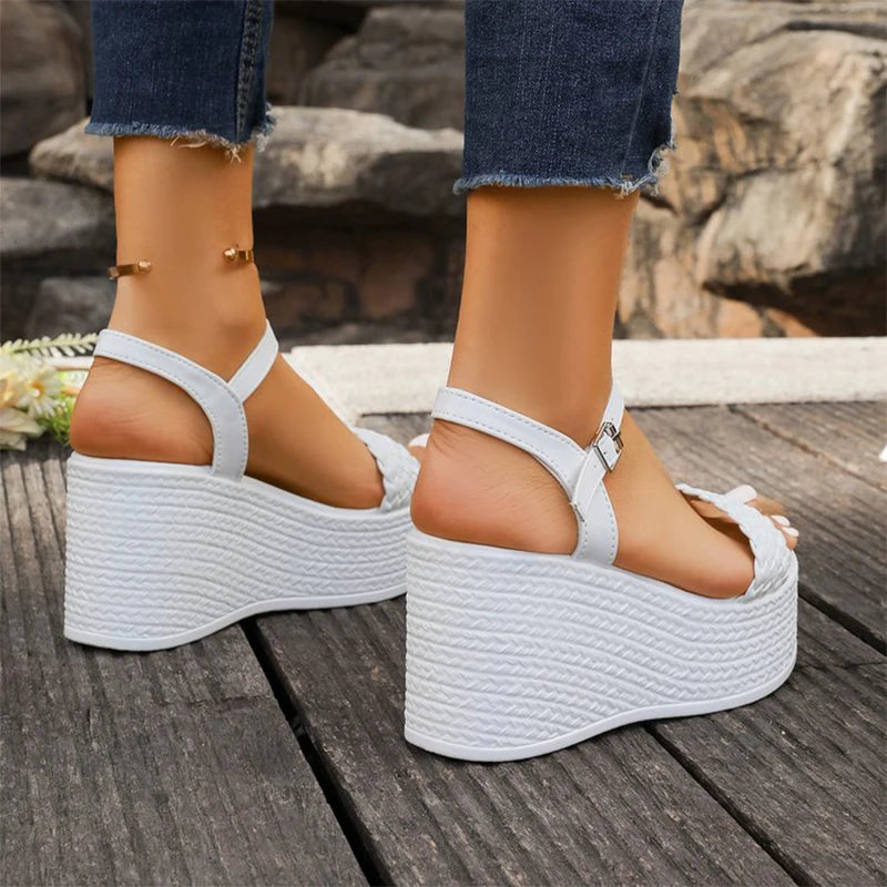 Coastal Weave Platform Wedge Sandals