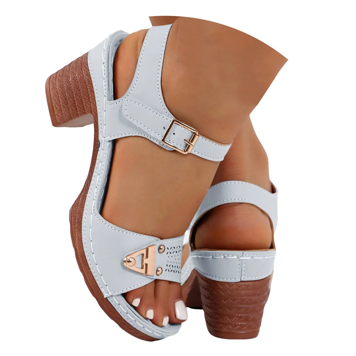 Chic Adjustable Strap Wedge Sandals