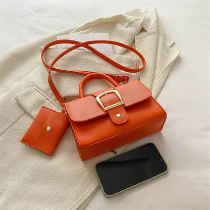 Structured Buckle Top-Handle Mini Bag