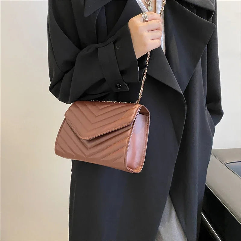 The Chevron Chain Crossbody Bag