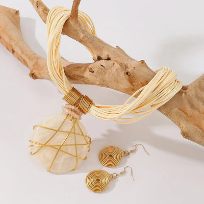 Hand-Woven Resin & Aluminum Statement Set