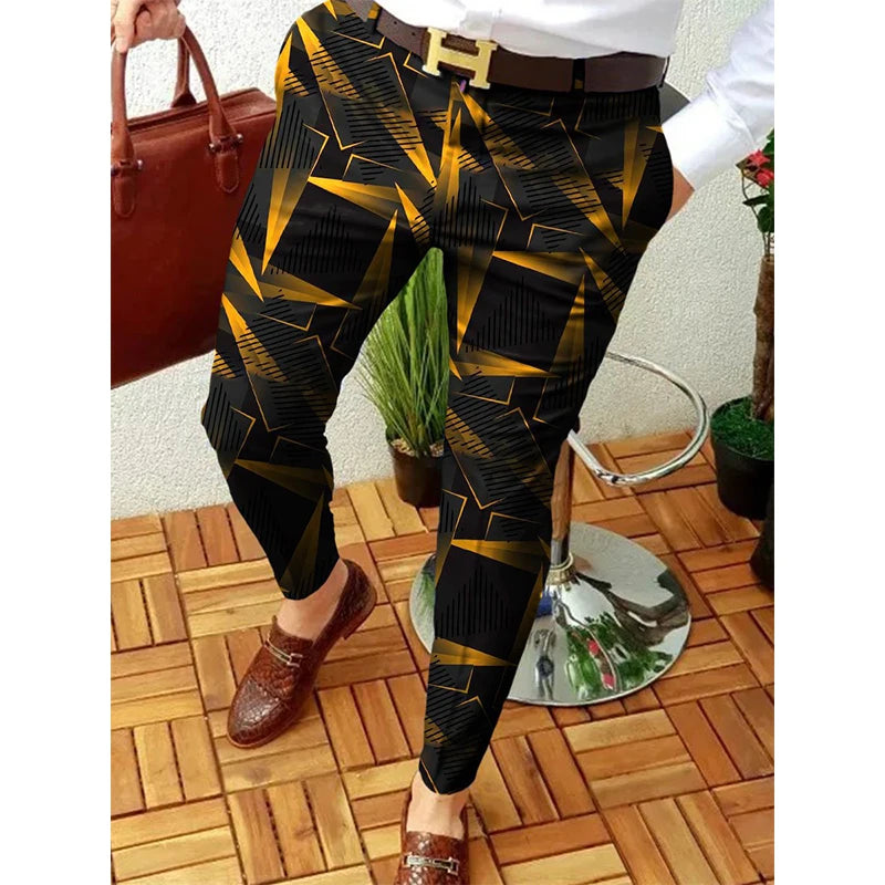 Smart Print Slim Pencil Pants