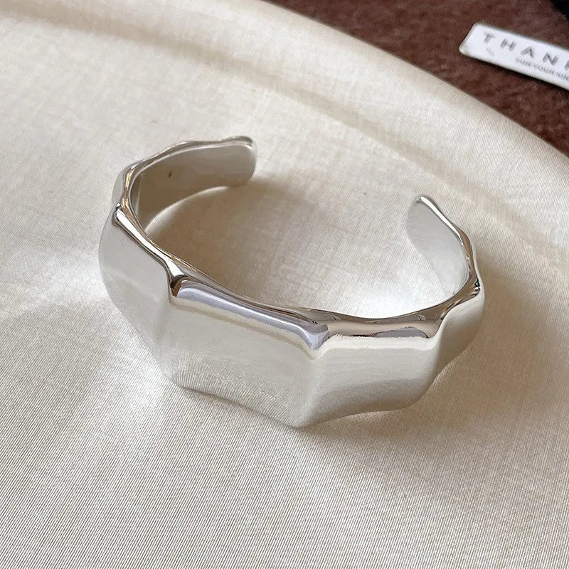 Irregular Geometric Glossy Opening Bangle