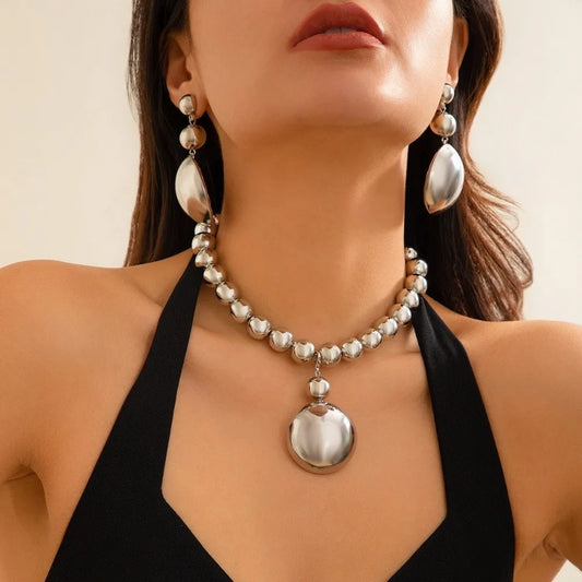 Chunky Ball Chain Necklace & Earring Set