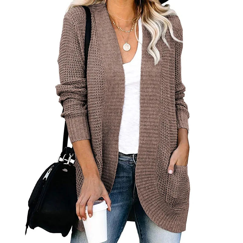 Knitted Open Front Cardigan