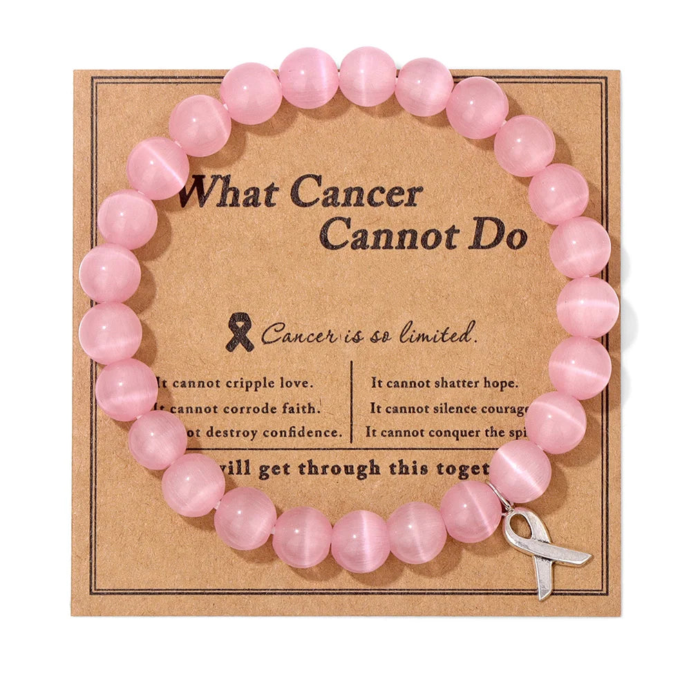 Cancer Warrior Beaded Gemstone Bracelet