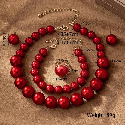 Chic Faux Pearl Statement Jewelry Set