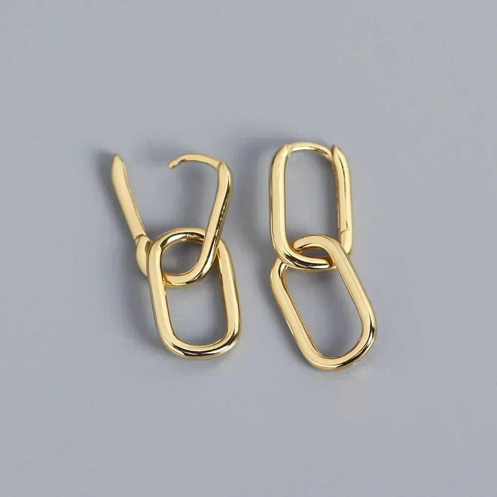 Luminous Spark Rectangle Zircon Earrings