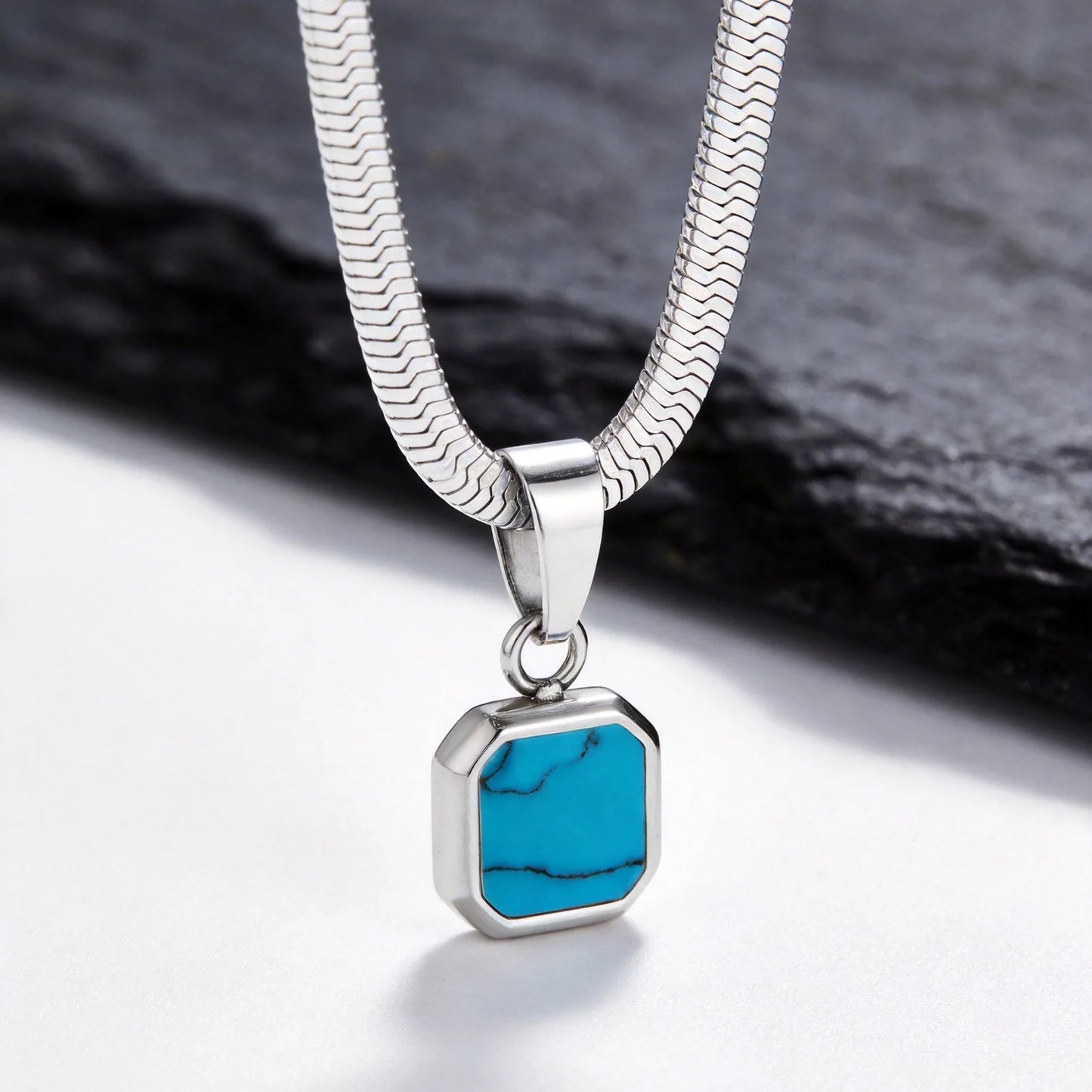 Stonecraft Herringbone Pendant Necklace