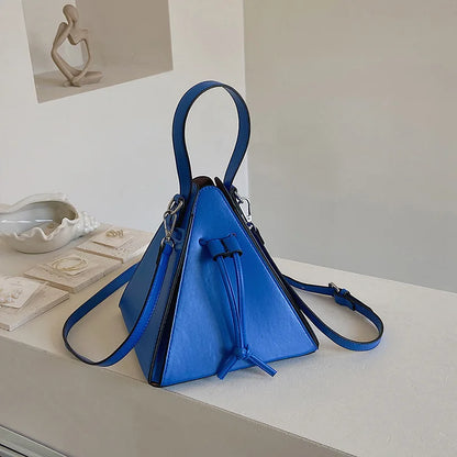 Geo Triangle Drawstring Bucket Bag