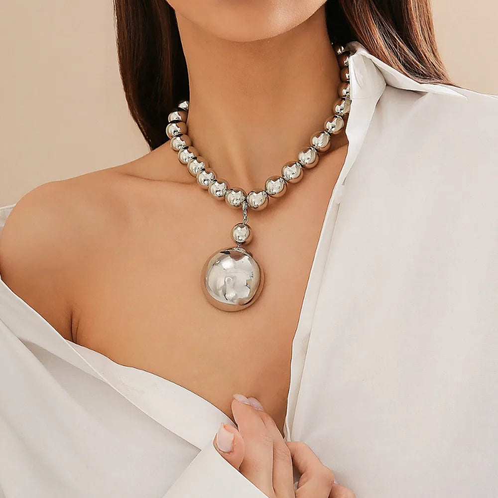 Chunky Ball Chain Necklace & Earring Set