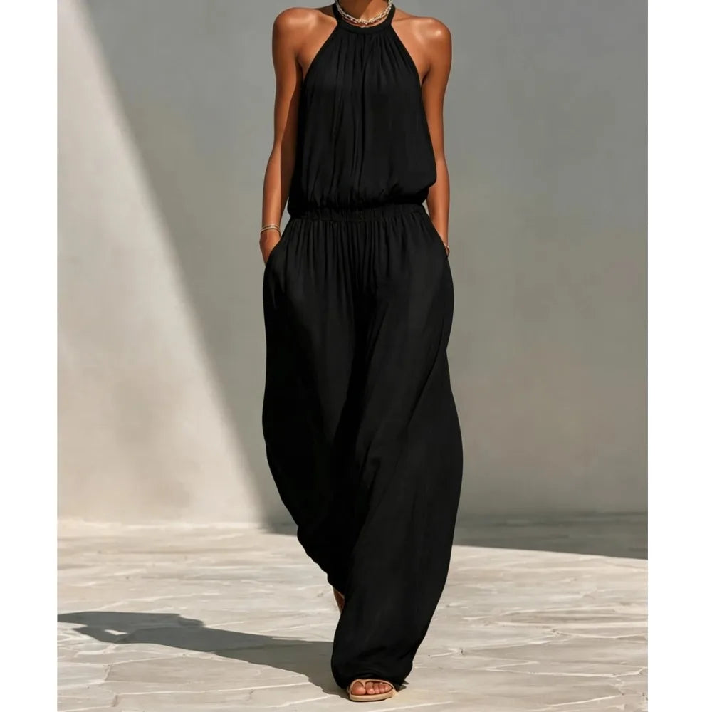 Breezy Halter Palazzo Jumpsuit