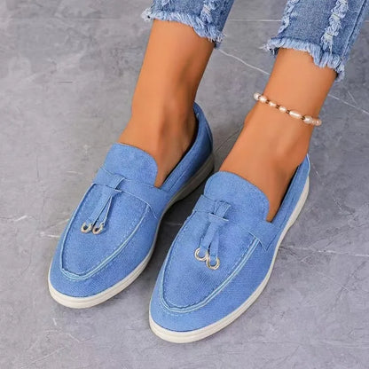 Lefu Women's Soft Leather Comfortable Flats