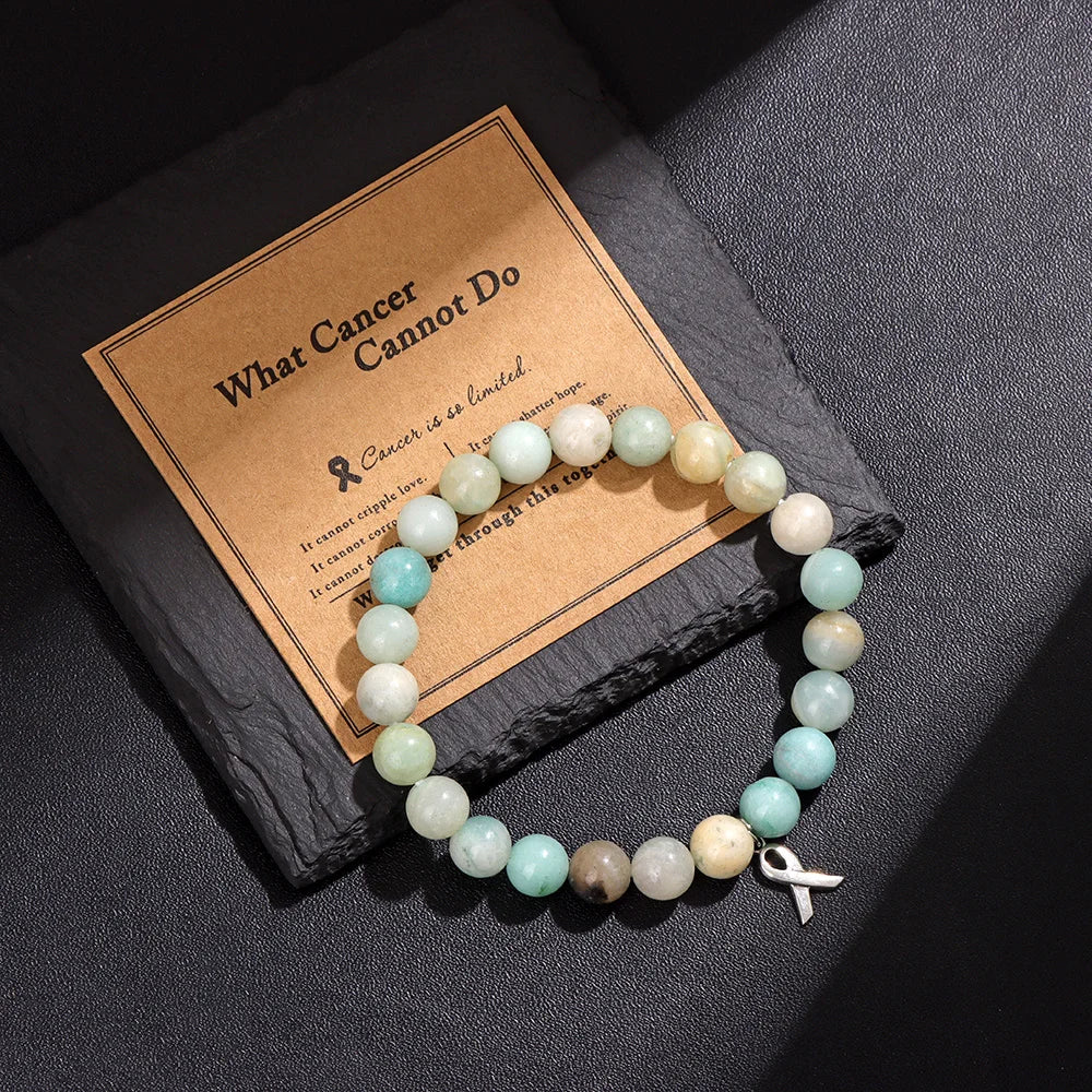 Cancer Warrior Beaded Gemstone Bracelet