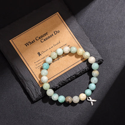 Cancer Warrior Beaded Gemstone Bracelet