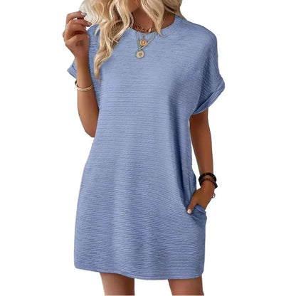 Relaxed Short Sleeve Mini Dress
