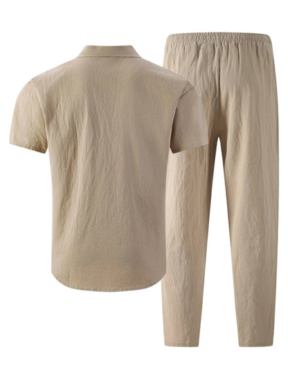 Men's Ultimate Cotton Linen Casual Streetwear Co-ord Set