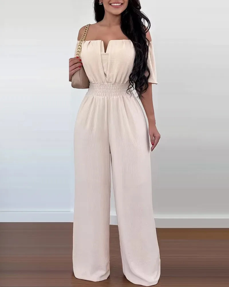 Classy Off-Shoulder High Waist Jumpsuit