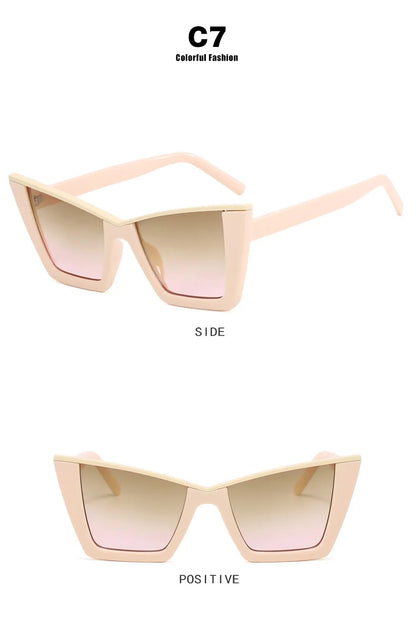 Oversized Bar Cat Eye Sunglasses