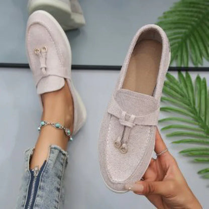 Lefu Women's Soft Leather Comfortable Flats