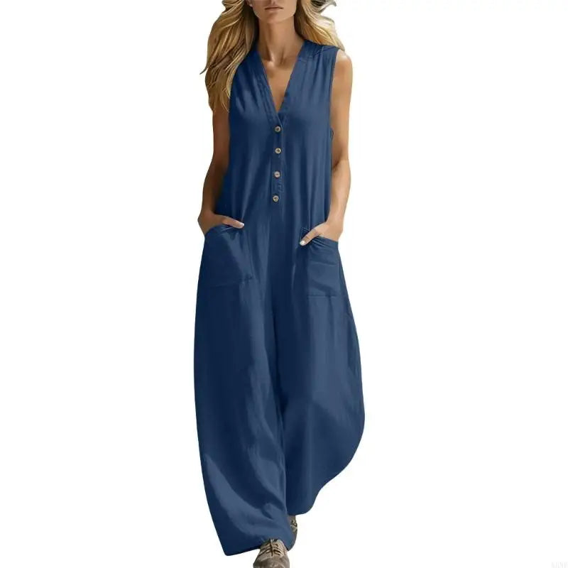 Effortless Wide Leg Sleeveless Jumpsuit
