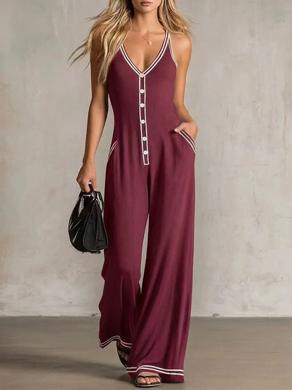 Elegant Flowy Wide Leg Jumpsuit