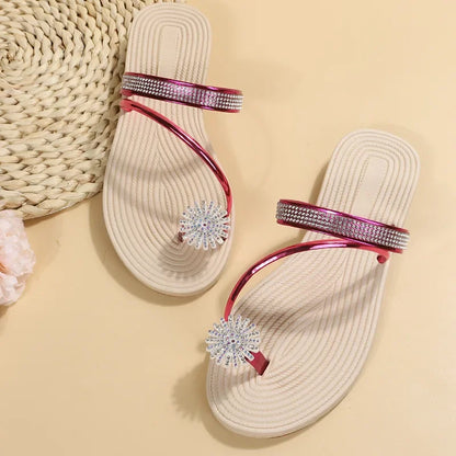 Luxury Rhinestone Flat Sandals