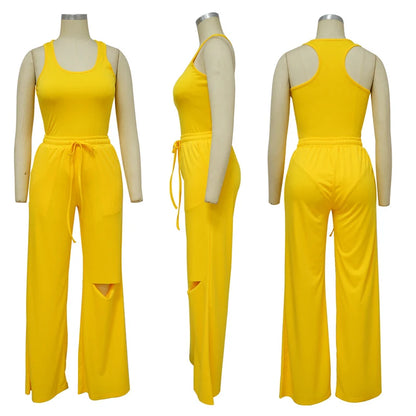 Casual Two Piece Wide Leg Set