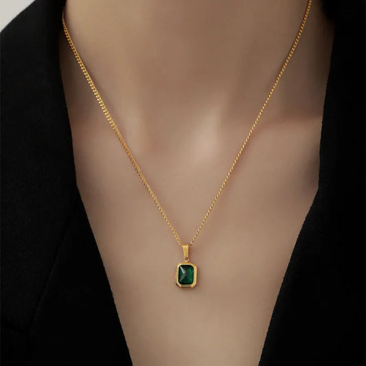 Zircon Charm Pendant Necklace