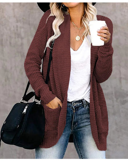 Knitted Open Front Cardigan