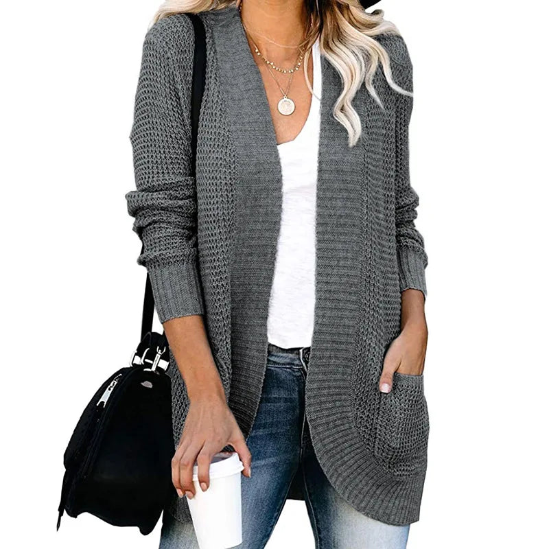 Knitted Open Front Cardigan