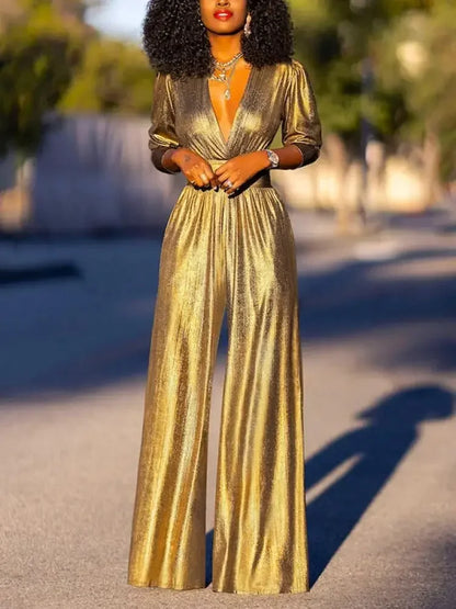 Regal Radiance Wide Leg Jumpsuit