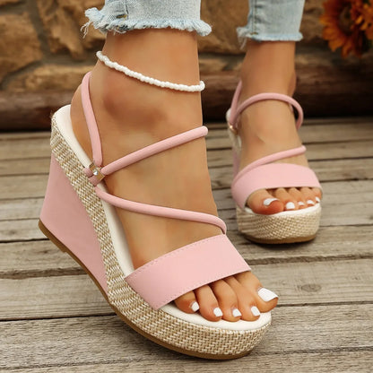 Luxe Woven Platform Wedge Sandals