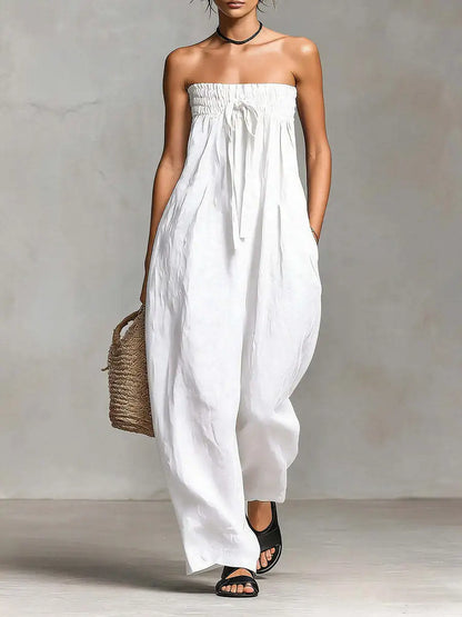 Strapless Wide Leg Summer Jumpsuit